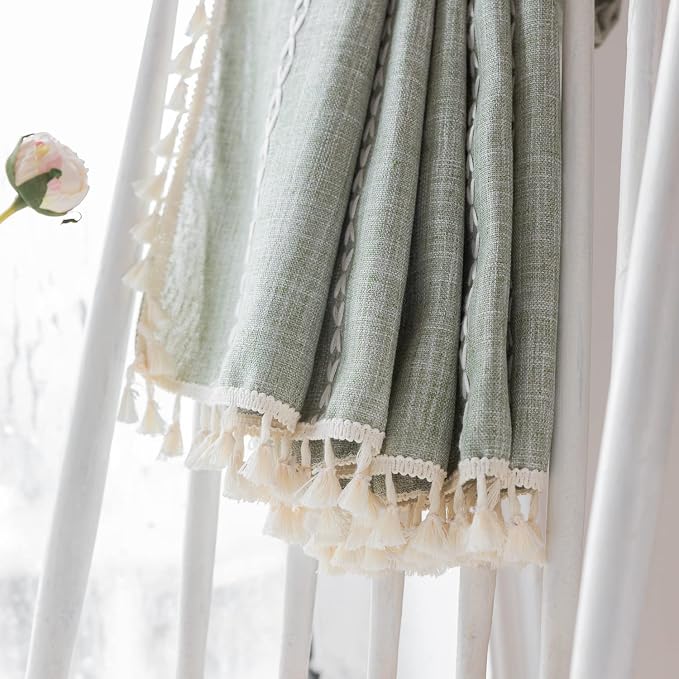 Boho Embroidered Linen Curtains - Image 6
