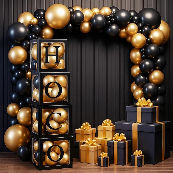 4 Pcs Hoco Boxes with Letters 11.8 x 11.8 x 11.8 Inch Clear Homecoming Balloon - Image 6