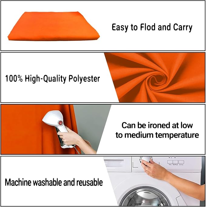 Orange Photography Backdrop for Photoshoot, Fabric 10x10ft | Polyester Studio - Image 7