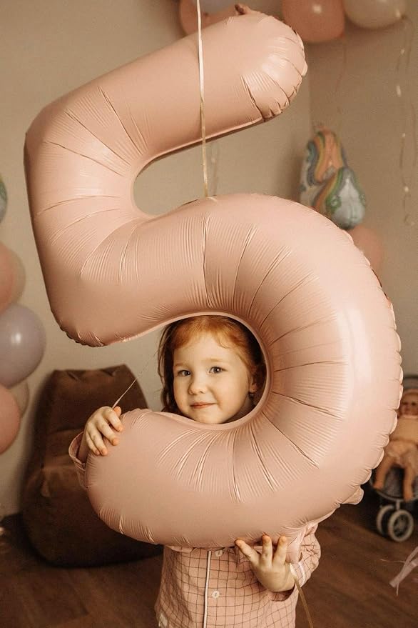 Light Brown Number 5 Balloon 40 inch, Light Brown Birthday Party Decorations | - Image 6