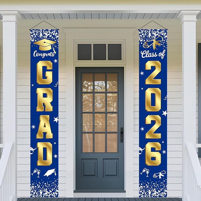Graduation Decorations 2026 Blue and Gold Set, Congrats Grad Decor Set - Image 7