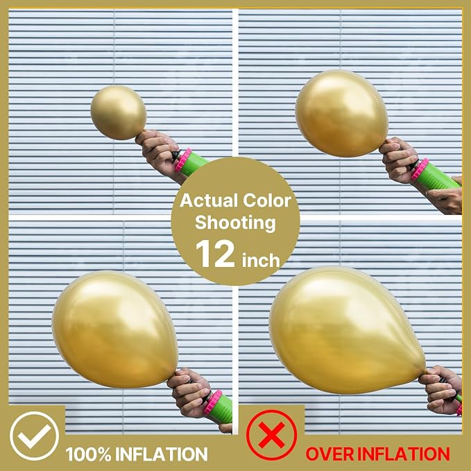 PartyWoo Metallic Gold Balloons 50pcs Chrome Gold Color 12 Inch | Balloons - Image 3