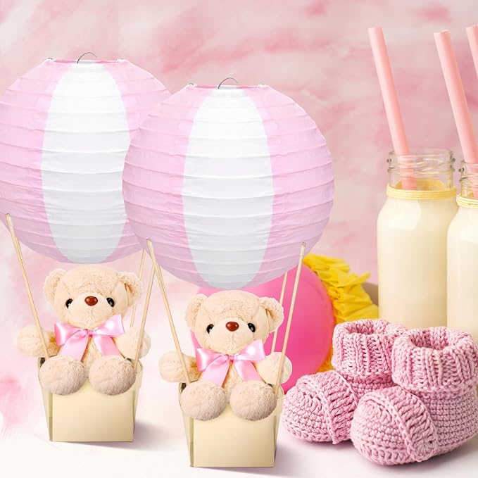 12 Sets Baby Shower Hot Air Balloon Table Centerpieces DIY Paper Lanterns - Image 4