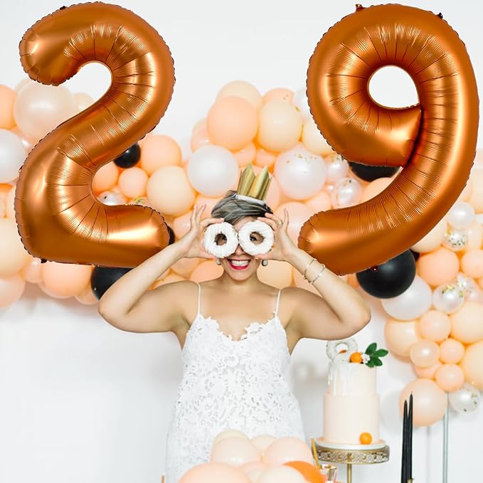 TONIFUL 40 Inch Orange Large Numbers Balloon 0-9 Birthday Party Decorations - Image 5