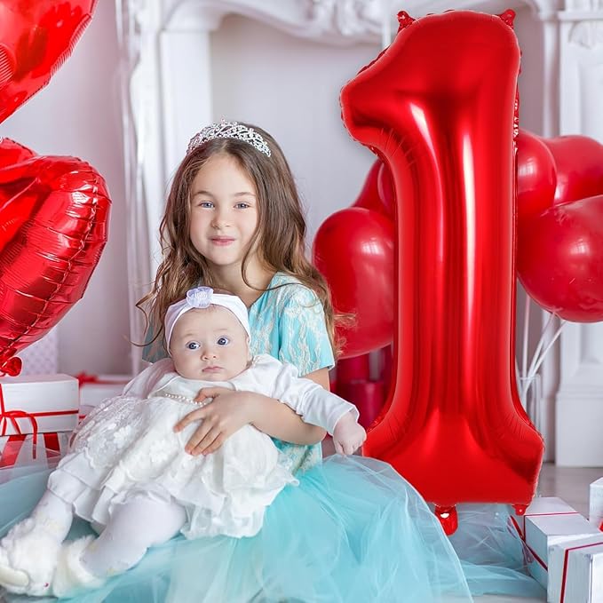 Red Number 10 Balloons, 40 Inch Big Large Foil Number Balloons, Jumbo Giant - Image 7