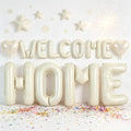 TONIFUL 2 Size Cream White WELCOME HOME Foil Letter Balloons Banner Decor | by TONIFUL