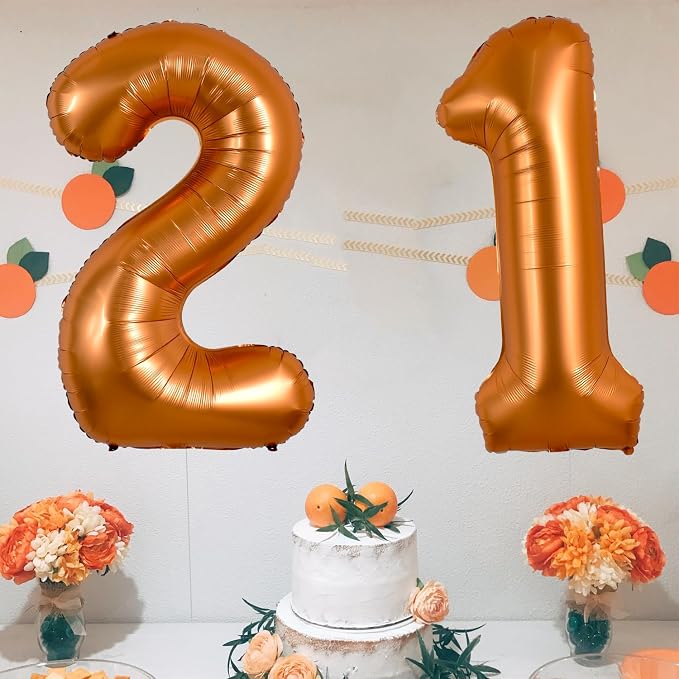 TONIFUL 40 Inch Orange Large Numbers Balloon 0-9 Birthday Party Decorations - Image 4