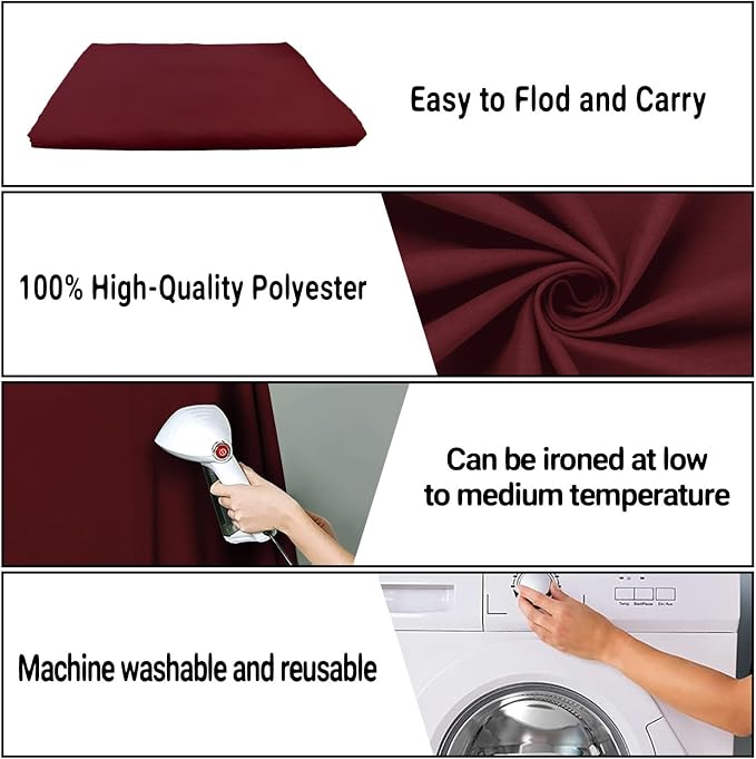 Burgundy Photography Backdrop for Photoshoot, Fabric 8x10ft | Polyester Studio - Image 7