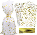 100 Pcs Star Printed 6"X10" Gift Wrap Cello Cellophane Treat Bags Party Favor by COQOFA