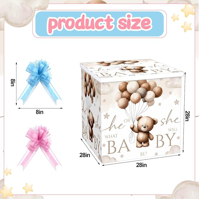 AmazingSpark 28in Giant Gender Reveal Gift Box - Image 2