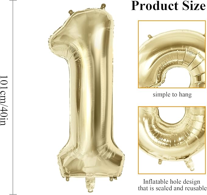 Number 17 Balloons for 17th Birthday Party Decorations, 40 Inch 0-100 - Image 2