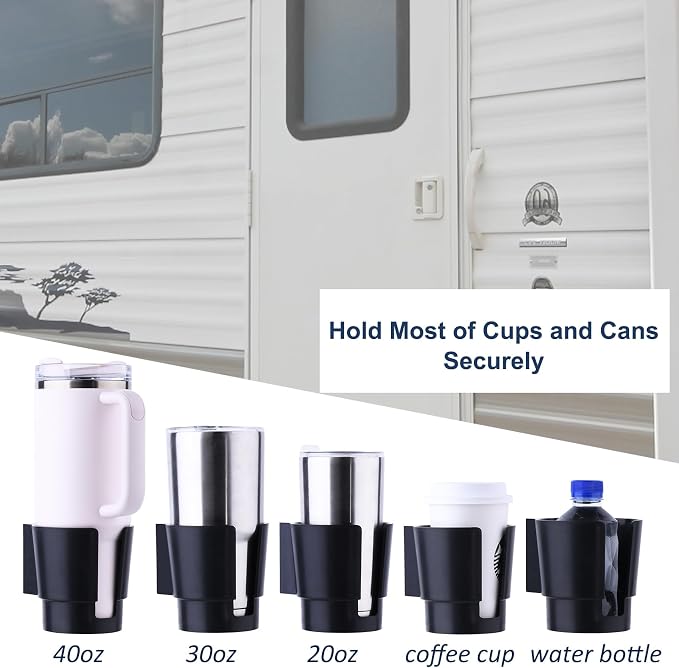 Universal Large Cup Holder Wall Mount, Heavy Duty Plastic Drink Holder | Work - Image 2
