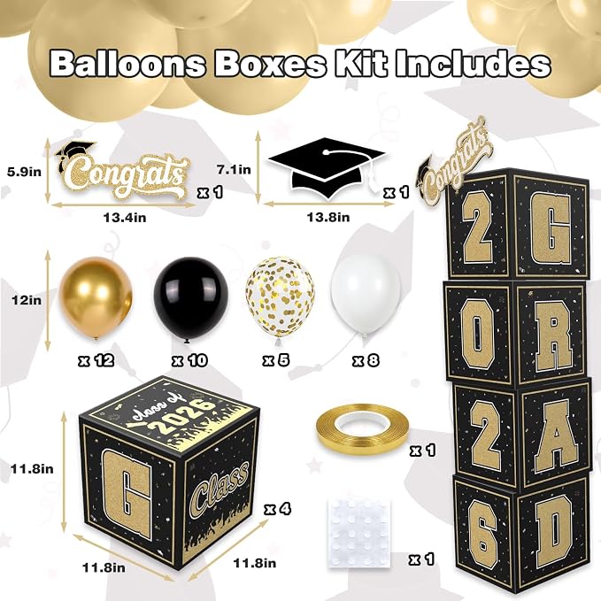 Black Gold Graduation Decorations 2026 - Image 2