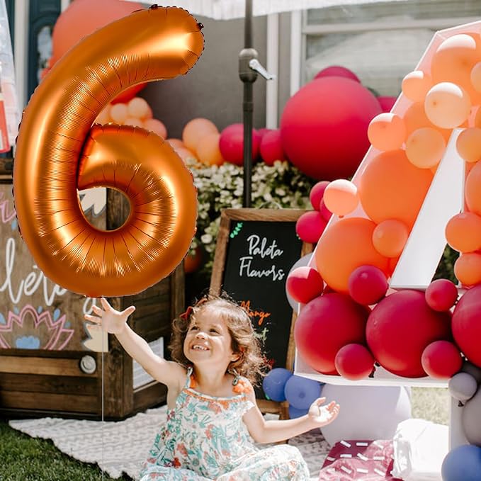 TONIFUL 40 Inch Orange Large Numbers Balloon 0-9 Birthday Party Decorations - Image 4