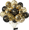 Black Gold 40th Birthday Balloons Pack of 15 Men Women Happy 40th Birthday by Hongplus