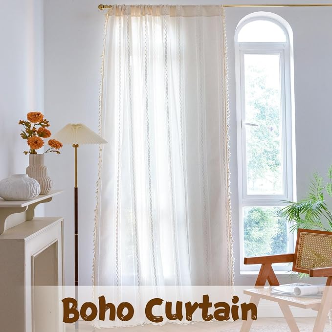 Sutuo Home Boho Curtains for Bedroom Living Room 84 Inches Long, Semi-Blackout - Image 7