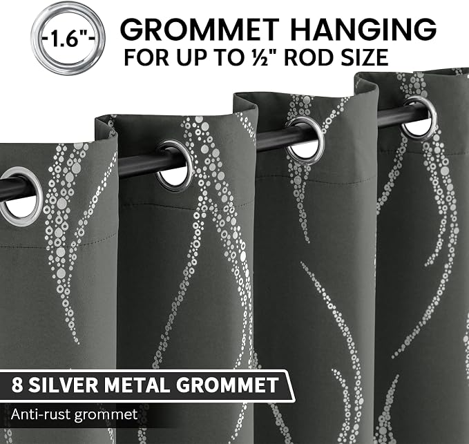 Yakamok Dark Grey Blackout Curtains - Image 3