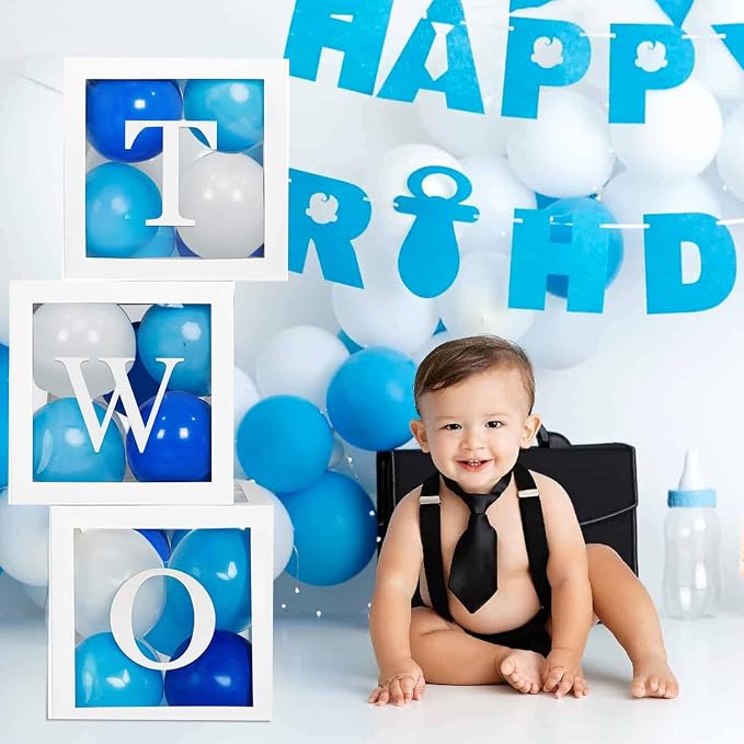 First Birthday Decorations For Boy Or Girl, Baby Clear Blocks Party Decor - Image 4