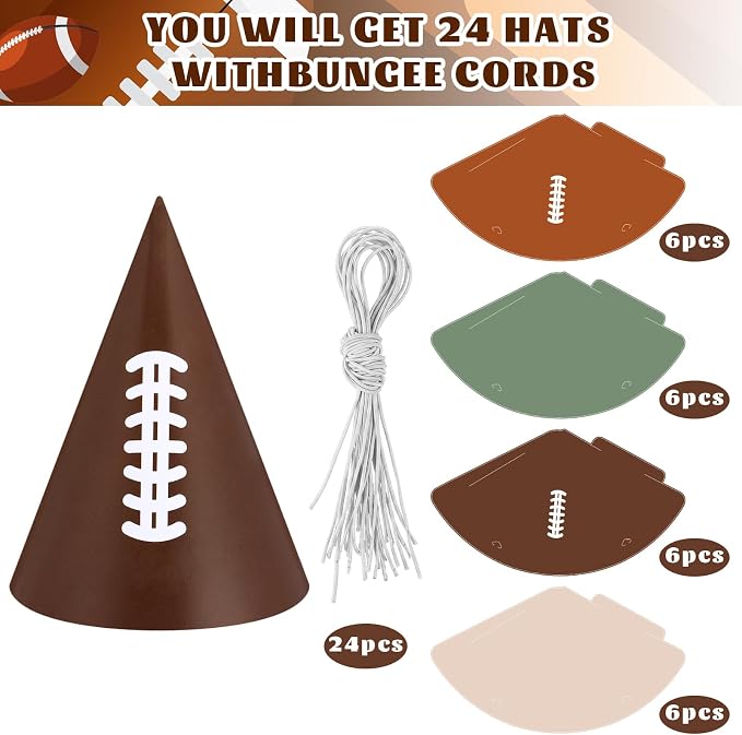 Watersay 24 Pcs Themed Party Hats Theme Cone Paper Hats - Image 5