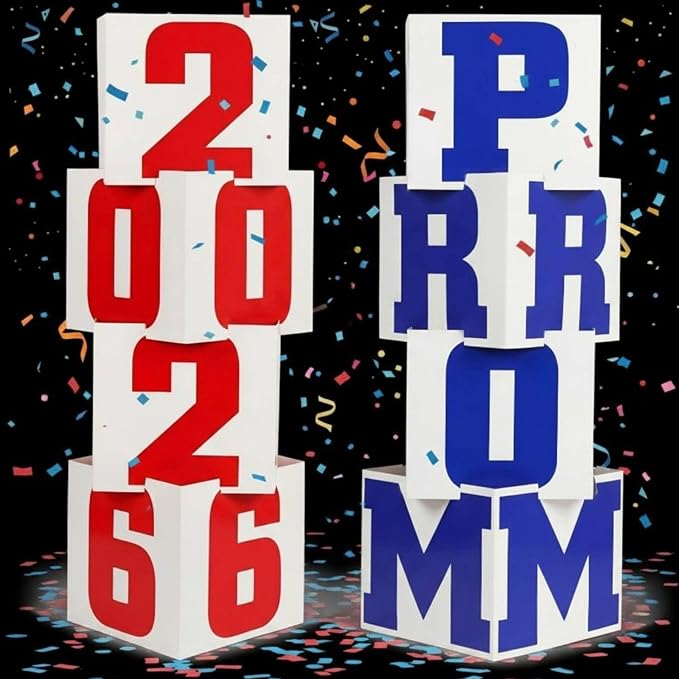 Queekay 8 Pcs Prom Column Standup Photo Booth Decorations 2026 Prom Backdrop by Queekay