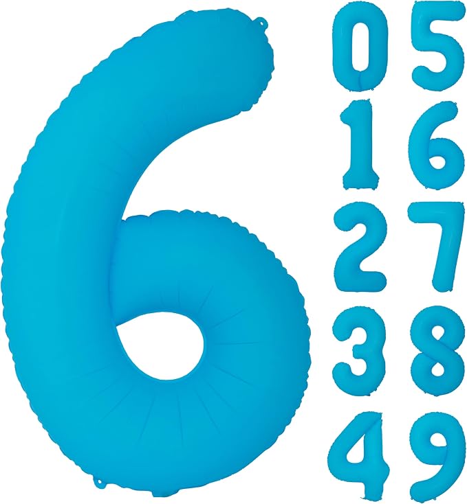 40 in Blue Number Balloon 6 Blue Fluorescent Birthday balloon Number 6 | Helium by Exquisitehighqualitypartydecorationstomeetyoureveryneed%EF%BC%81