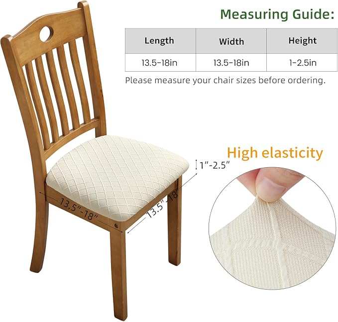 Fuloon Dining Room Seat Covers Chair Seat Slipcovers, 6 Pack, Dining Chair - Image 3