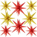 22/27 Inch Gold Red Star Balloons, Cone Spike Balloon, Aluminum Foil Balloon by Paready