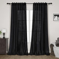 Extra Long Black Curtain 108 inches Long 2 Panels Set by Nanspring