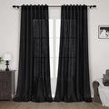 Extra Long Black Curtain 102 inches Long 2 Panels Set by Nanspring