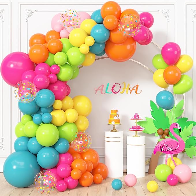 164Pcs Tropical Summer Balloons Garland Arch Kit Different Sizes | 18 12 10 5 by OUDDYLIFE