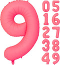 40 IN Fluorescent Red Number 9 Balloon Neon Red digital 9 Foil Balloon | by YOIOZAIZAI