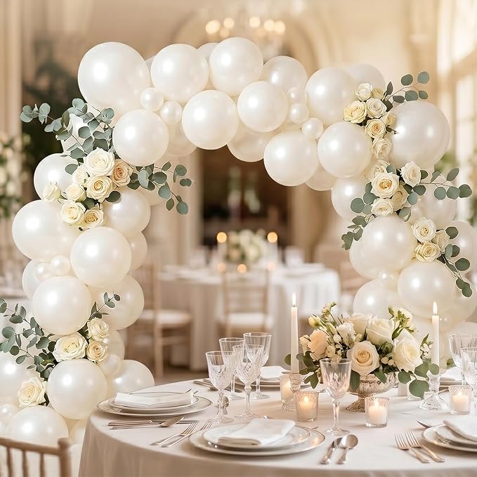 50pcs Pearl White Balloons, Helium 12inch Pearl White Party Balloon | Balloons - Image 3