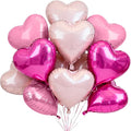 TONIFUL 30 Pcs 18 Inch Pink Hot Pink Baby Pink Heart Shape Foil Balloons | by TONIFUL