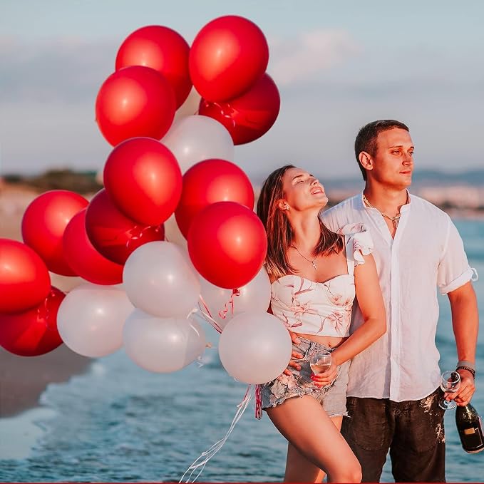 100 Pack Red Balloons 12 inch Red Latex Balloons | Valentines Day, Wedding - Image 3
