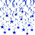 BEISHIDA Blue Star Hanging Swirl Decorations, Hanging Gold Party Supplies by Beishida