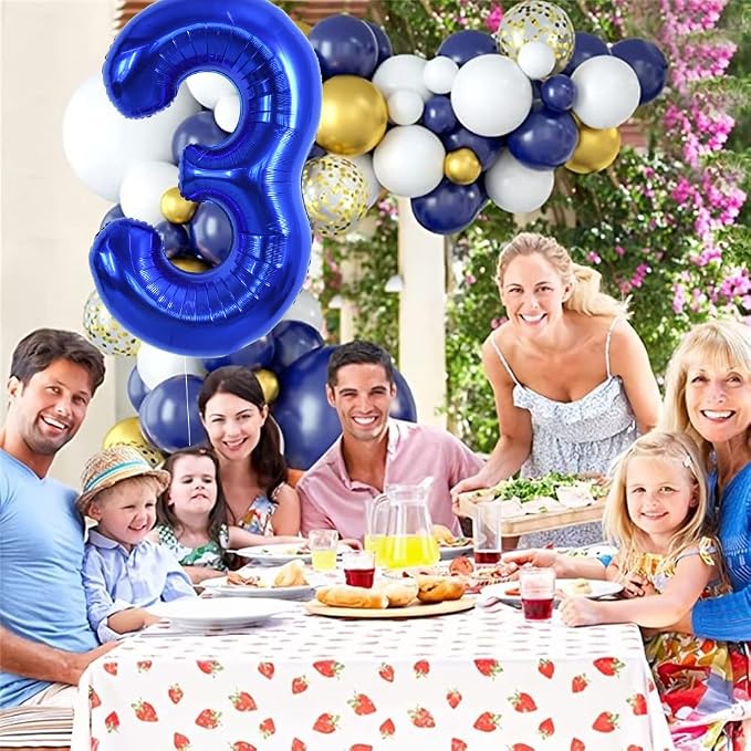 TONIFUL 40 Inch Navy Blue Number 3 Balloons Large Foil 3rd Birthday Decor | - Image 5