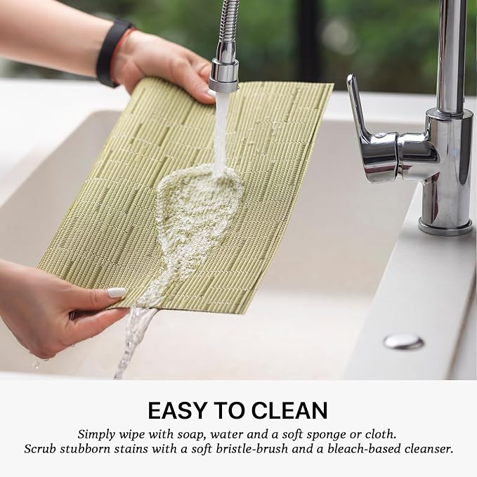 LEXMORE Placemats Set of 12 Vinyl/Plastic Woven Place Mats - Image 4