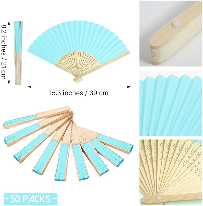 50 Piece Paper Fans - Image 2