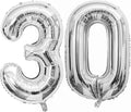 Silver 30 Number Balloons, 40 Inch Giant Number 30 Balloons Foil Mylar Helium by Lovoir