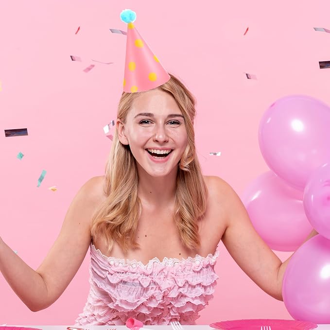 10 PCS Birthday Party Hats for Kids Adults, DIY Cone Hat - Image 6