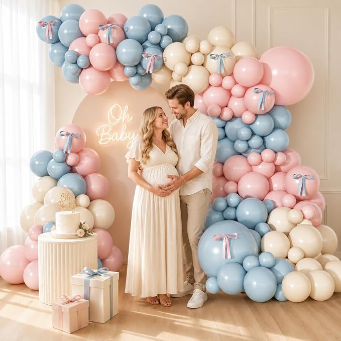 Gender Reveal Balloon Arch Kit, Elegant Baby Shower Decorations - Image 3