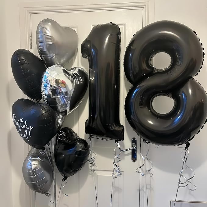 Black 7 Balloon Number, 40 Inch Number 7 Balloon Large Black 7 Foil Mylar - Image 6