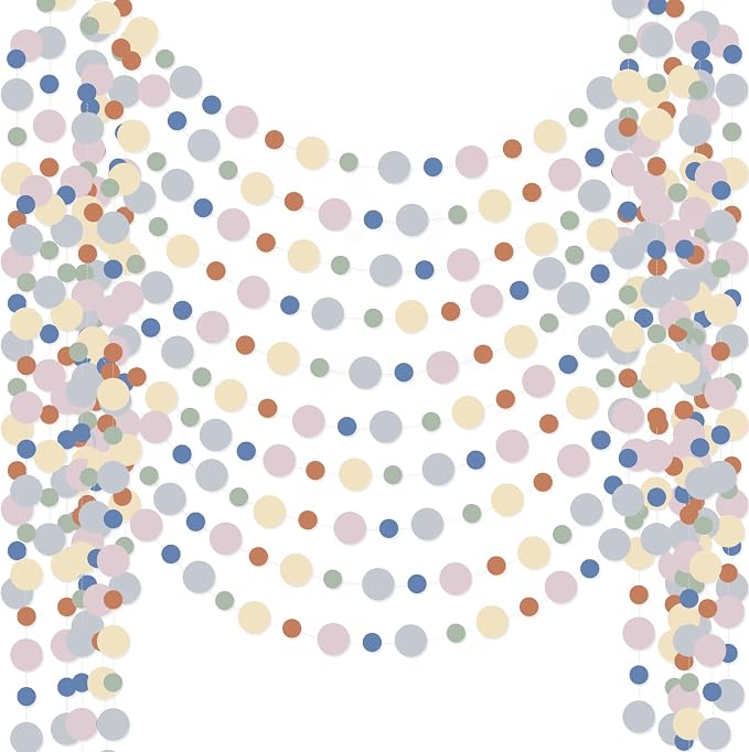 Outus 10 Pieces Colorful Circle Garland Banner Hanging Paper Dot Decorations by Outus