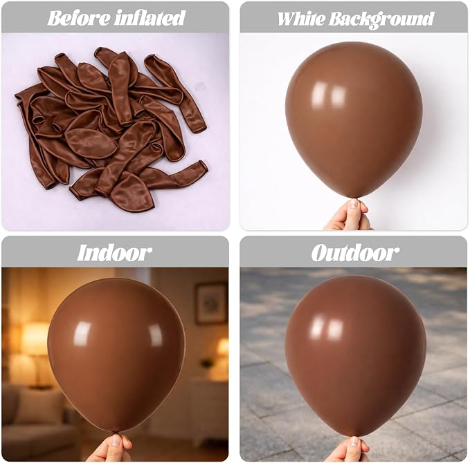 Voircoloria 105pcs Coffee Party Latex Balloons, 12inch | - Image 2