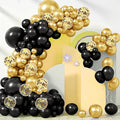 142 Pieces Black and Gold Balloon Garland Arch Kit Black and Gold Confetti by BHUCUTU