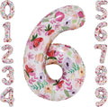 Flower Balloons 40 Inch Floral Number 6 Balloon by cocodino