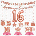 16th Birthday Decorations For Girls, Pre-Strung Rose Gold Happy 16th Birthday & by Unknown