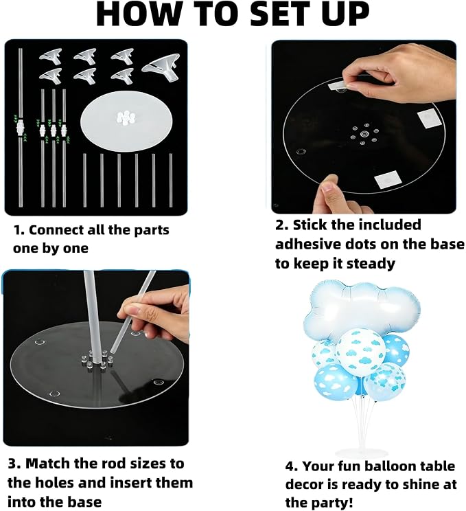 Cloud Party Balloons Stand Kit 2 Sets, Balloon Centerpieces - Image 7