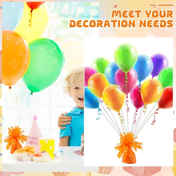 6 Pack Orange Balloon Weights Metallic Holder Anchors Balloon Holder Weights - Image 4