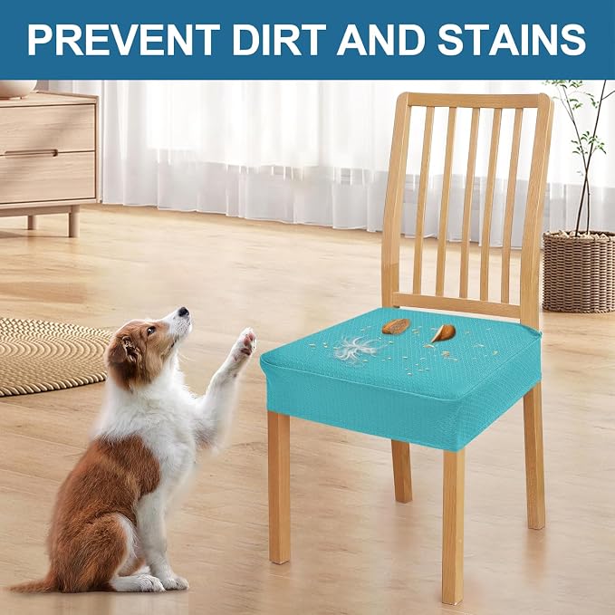 Smiry Waterproof Seat Covers for Dining Room Chairs, No Rear Covers | Stretch - Image 6